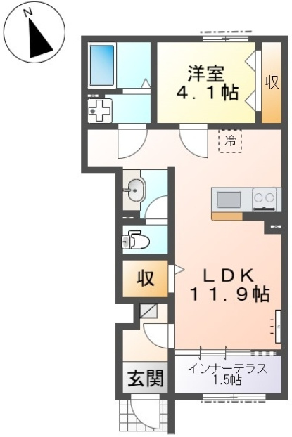 所沢市小手指元町アパート新築工事の間取り