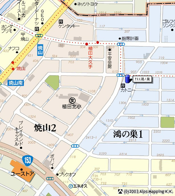 アスト鴻の巣の地図