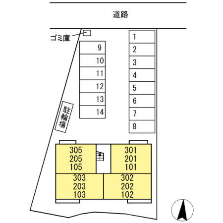 ナーブ屋島 A棟の区画図