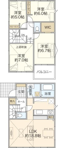 全棟4LDK×新築分譲住宅全7棟~ベルガーデン白旗1丁目~1号棟の画像