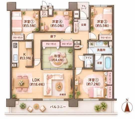 リバーガーデン光善寺・枚方の間取り|間取り図はいかがですか？ご希望を叶える間取りですか？リビングの広さは？水回りの位置は？カウンターキッチン？など色々な情報が集約されています。弊社ではリフォームなどのご相談も承っております。