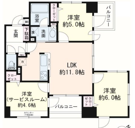【間取り】 | ラ・フォルム池尻大橋　３０３