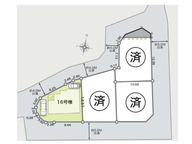 草加市苗塚町 新築分譲住宅 全16棟 の区画図