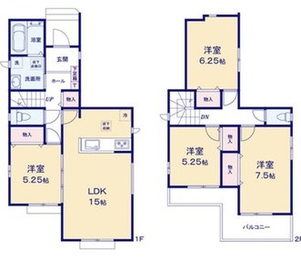 草加市西町 新築分譲住宅 全4棟 B号棟の間取り