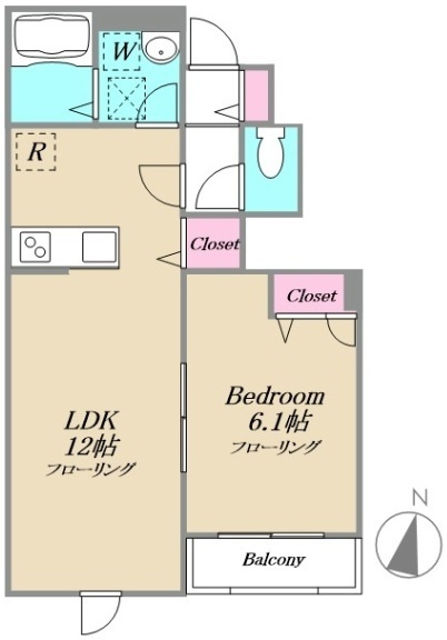 イハナガーデンB棟の間取り