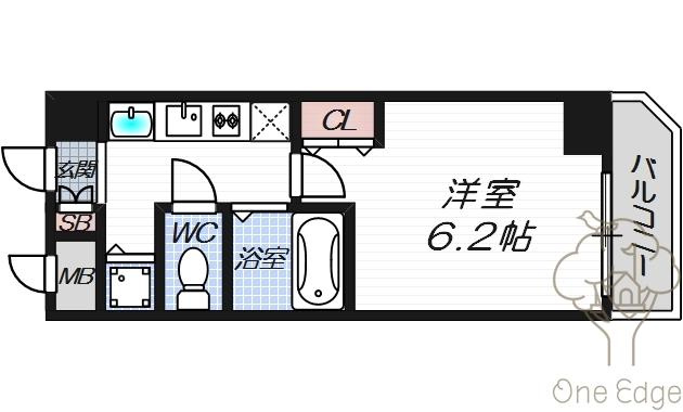 プレミアムコート天神橋エイトの間取り