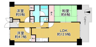 【間取り】 | エクセランス堺東８階部分 | 専有面積64.03㎡　3LDKの間取りです。