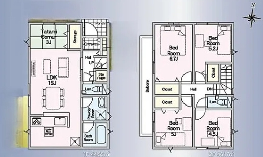 草加市苗塚町 新築分譲住宅の間取り