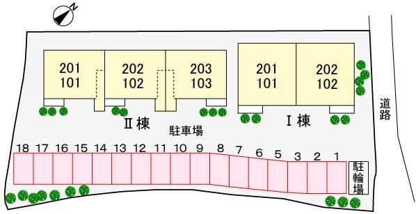 グリーンハイツ横浜Ｉの区画図|駐車場