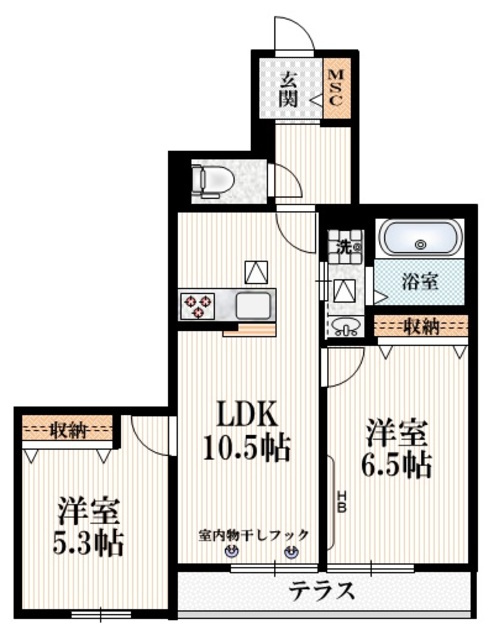 カトルセゾンの間取り|★ネット無料Ｗｉｆｉ★　★振分タイプ★