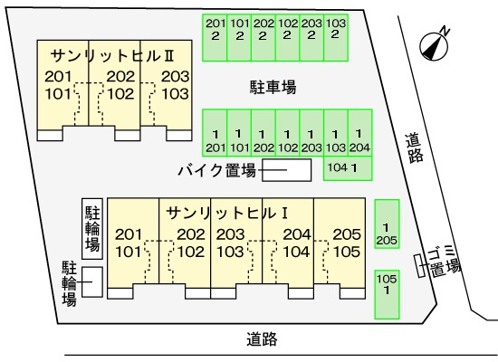サンリット　ヒルⅠの区画図