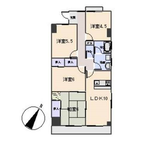 天神山マンションⅠ号館の間取り