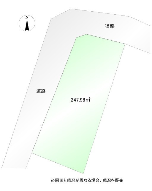 行田市矢場2丁目　売地の土地図|図面と現況が異なる場合、現況を優先とします。