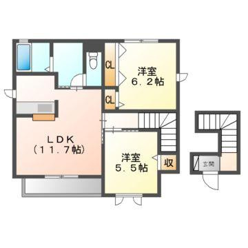 シャーメゾン湊七番館の間取り
