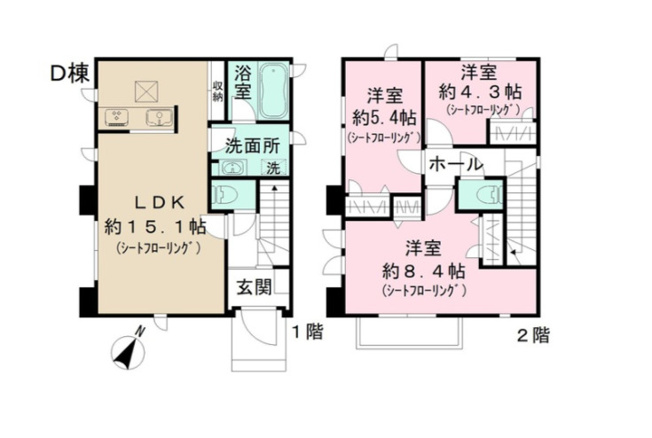 【間取り】 | Ｌｅ　Ｄｏｍａｉｎｅ　Ｋ D棟