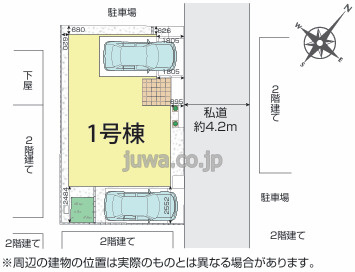 【新築分譲住宅】川越市南田島の区画図