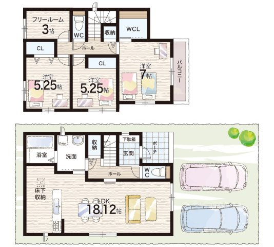 泉佐野市新安松　新築一戸建ての間取り|A号地