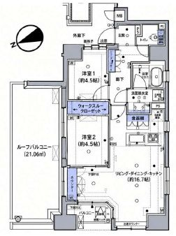 レジデンシャルステートタワー南千住の間取り|最上階（15F）3方角部屋につきまして日当たり・通風・眺望良好。新規リフォーム。