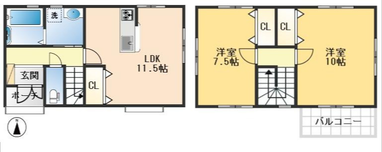 摂津市鳥飼西4丁目　中古戸建の間取り