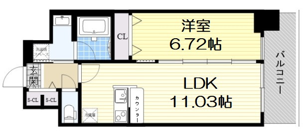 【間取り】 | La Douceur天満