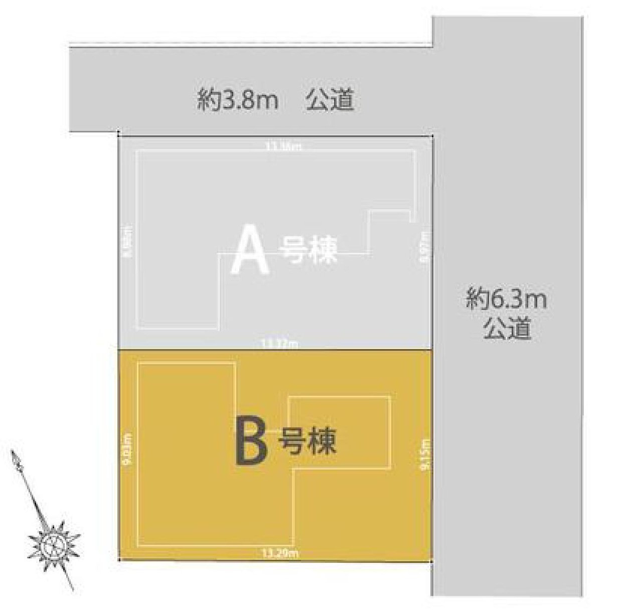 武蔵野市吉祥寺本町3丁目 中央線 吉祥寺駅 新築戸建の区画図
