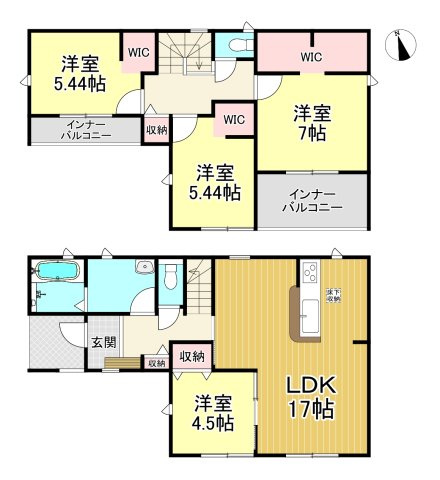 知多市日長字穴田　全1棟の間取り|4LDK+3WIC☆