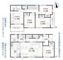 名古屋市北区楠味鋺2丁目226【仲介手数料無料】新築戸建て　4号棟の画像