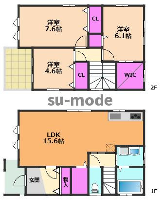【間取り】 | フジパレス戸建賃貸五十鈴町