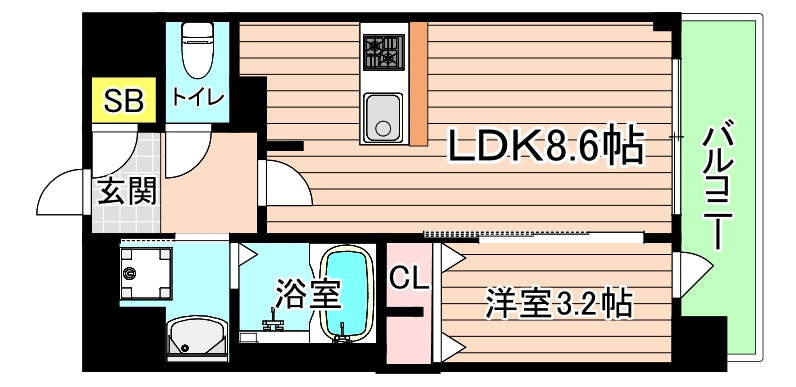 大阪市都島区都島南通２丁目の賃貸マンションの間取り