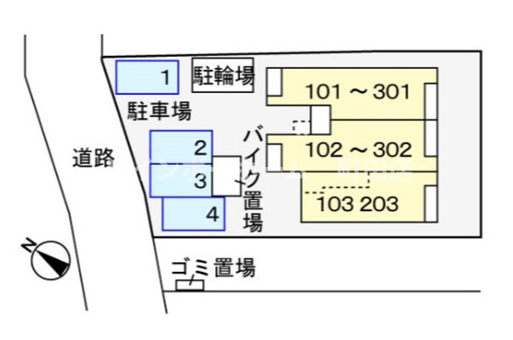 ハイツウィスタリアＡ※初期費用分割あと払いサービス利用可能物件の区画図