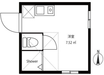 新宿区北新宿３丁目のアパートの間取り