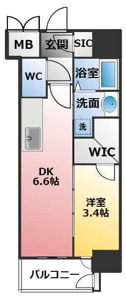 エステムコート名古屋新栄Ⅳネストの間取り
