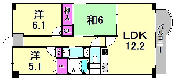 シュライン武庫川の間取り