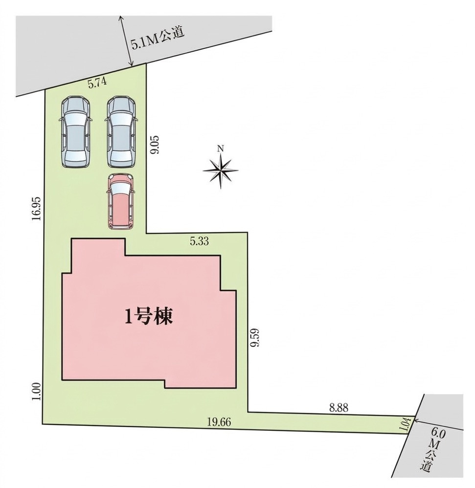 [新築住宅] 羽生市西 5期 全1棟の区画図