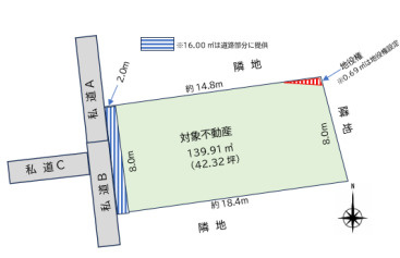 姫路市大津区天満の売地の土地図