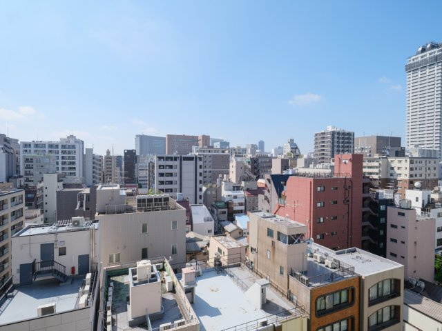 クレストフォルム日本橋人形町の展望|クレストフォルム日本橋人形町：南東向き角部屋につき陽当り・眺望良好！