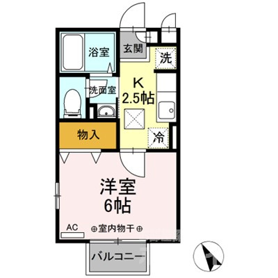 メルベーユ　1号棟の間取り