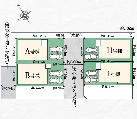 泉佐野市新安松　新築一戸建ての区画図|全4区画