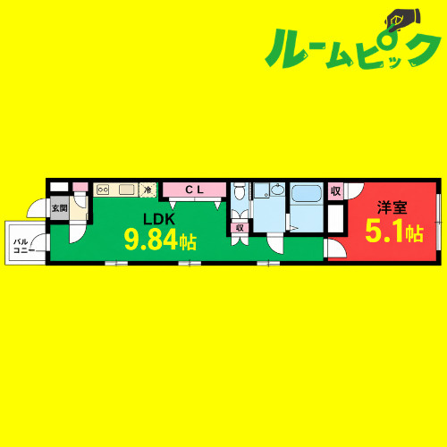 ソリッド瑞穂通　名古屋市賃貸　仲介手数料無料の間取り