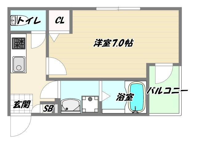 大阪市淀川区木川東１丁目のアパートの間取り