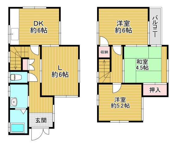 網干区余子浜貸家の間取り