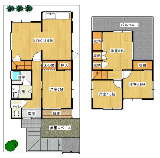 【間取り】 | 伏山3丁目戸建