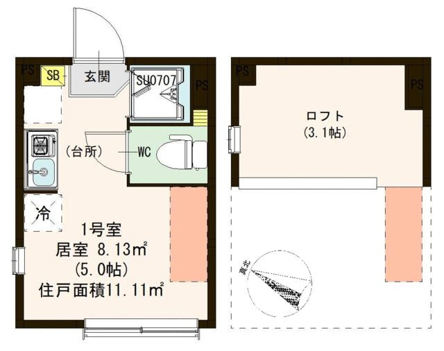 ウェリナ東十条の間取り