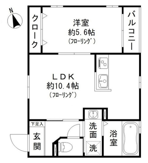 三鷹市下連雀２丁目のアパートの間取り