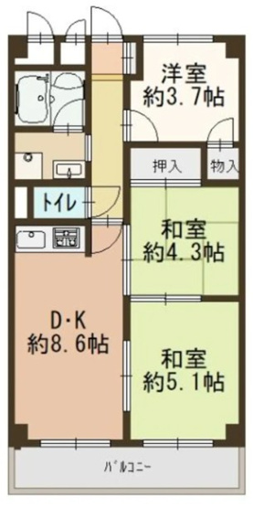 【間取り】 | S52316-高野川ﾊｲﾂ