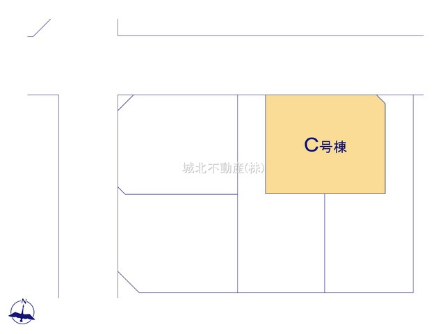 練馬区大泉学園町5丁目 全5棟 C号棟の区画図|土地面積100.73㎡ 約4.5ｍ公道に面する立地
