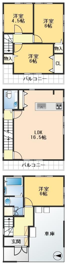 豊中市穗積1丁目　中古戸建の間取り