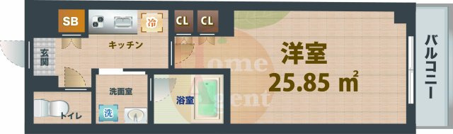 【間取り】 | ARKMARK中村橋 | 1Kのお部屋です。