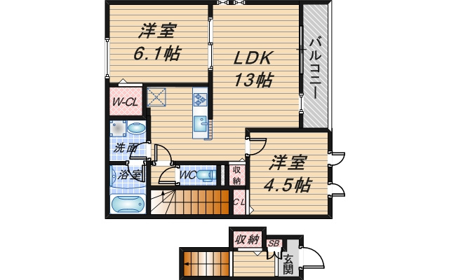 クリスタル三和の間取り