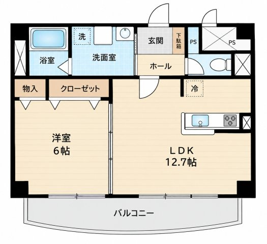 太宰府市大佐野２丁目の賃貸マンションの間取り|別号室タイプ
